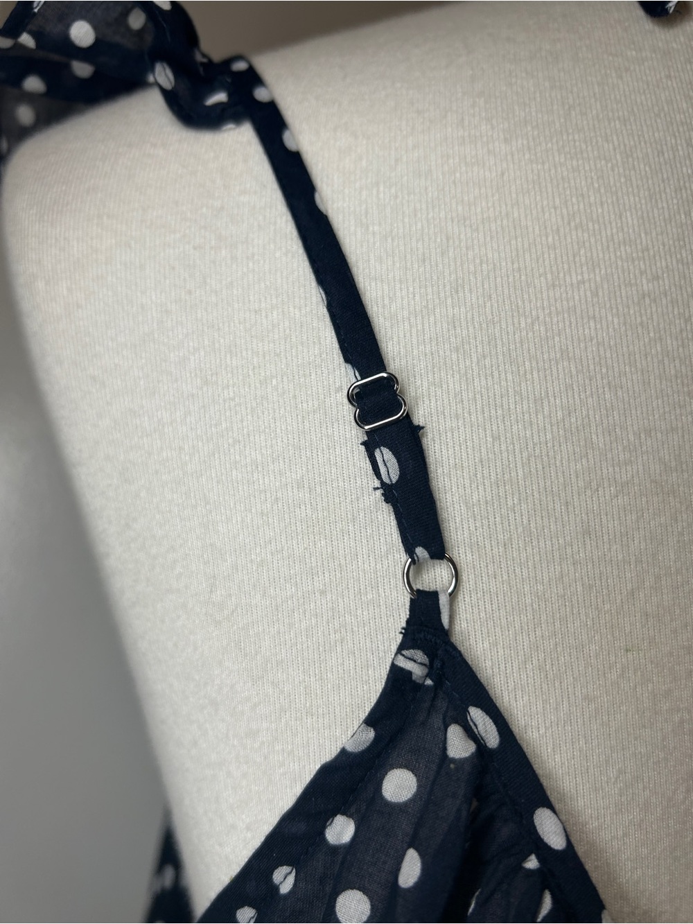J. Crew Beachwear Midi Navy Polka Dot Cover Up Dress S/M - Picture 5 of 8